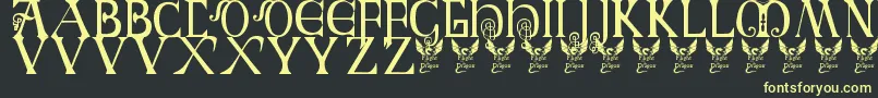 Police BritishBlockFlourish10thC – polices jaunes sur fond noir