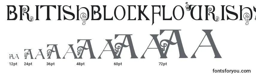 BritishBlockFlourish10thC Font Sizes