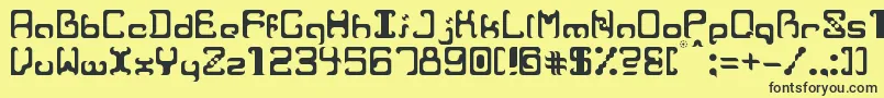 Шрифт RvrRe – чёрные шрифты на жёлтом фоне