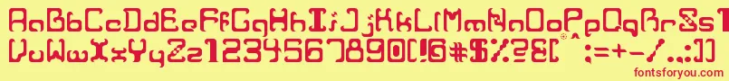 フォントRvrRe – 赤い文字の黄色い背景