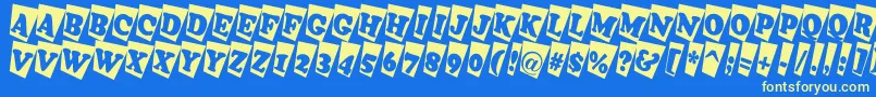 ACooperblackcmtw Font – Yellow Fonts on Blue Background