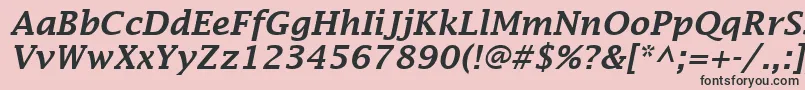 フォントLucidaFaxDemiboldItalic – ピンクの背景に黒い文字