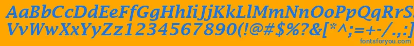 LucidaFaxDemiboldItalic Font – Blue Fonts on Orange Background