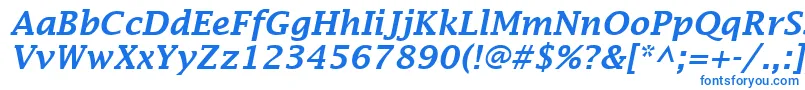 フォントLucidaFaxDemiboldItalic – 白い背景に青い文字