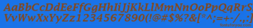 LucidaFaxDemiboldItalic Font – Brown Fonts on Blue Background