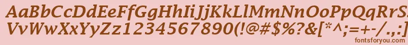 LucidaFaxDemiboldItalic Font – Brown Fonts on Pink Background