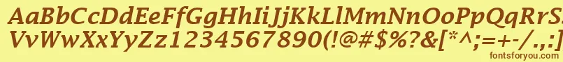 LucidaFaxDemiboldItalic Font – Brown Fonts on Yellow Background