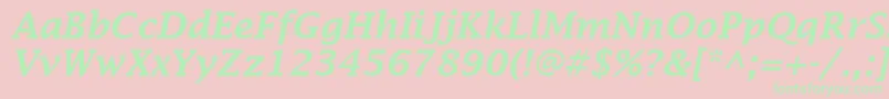 LucidaFaxDemiboldItalic Font – Green Fonts on Pink Background