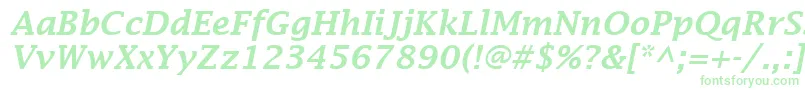 LucidaFaxDemiboldItalic Font – Green Fonts on White Background