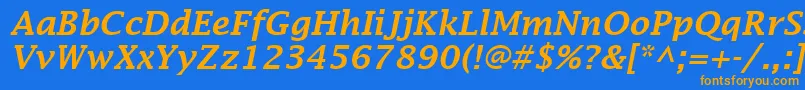 LucidaFaxDemiboldItalic Font – Orange Fonts on Blue Background