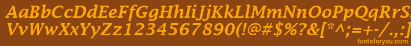 LucidaFaxDemiboldItalic Font – Orange Fonts on Brown Background