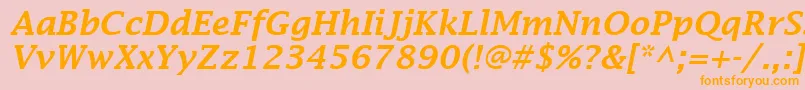 LucidaFaxDemiboldItalic Font – Orange Fonts on Pink Background