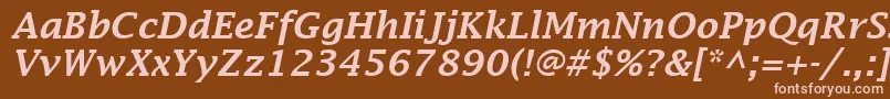 LucidaFaxDemiboldItalic Font – Pink Fonts on Brown Background