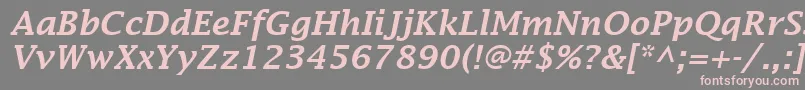 LucidaFaxDemiboldItalic-Schriftart – Rosa Schriften auf grauem Hintergrund