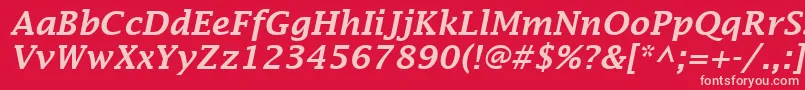 LucidaFaxDemiboldItalic Font – Pink Fonts on Red Background