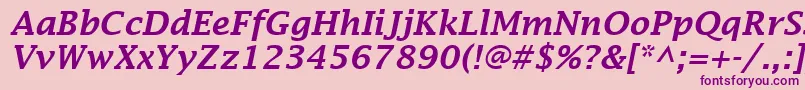 LucidaFaxDemiboldItalic Font – Purple Fonts on Pink Background