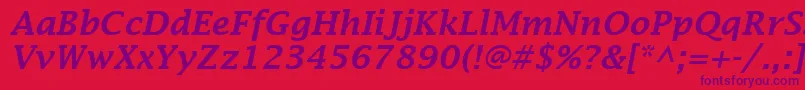 LucidaFaxDemiboldItalic Font – Purple Fonts on Red Background