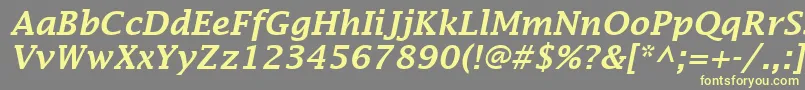 LucidaFaxDemiboldItalic Font – Yellow Fonts on Gray Background