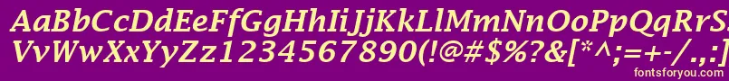 LucidaFaxDemiboldItalic Font – Yellow Fonts on Purple Background