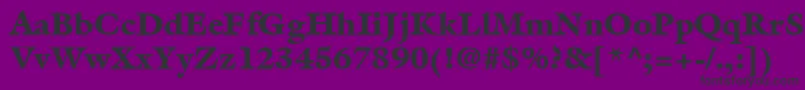 フォントItcGalliardLtBlack – 紫の背景に黒い文字