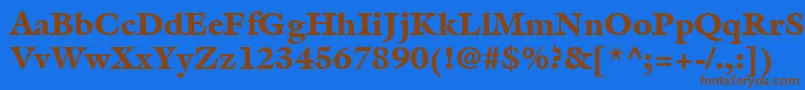 Шрифт ItcGalliardLtBlack – коричневые шрифты на синем фоне