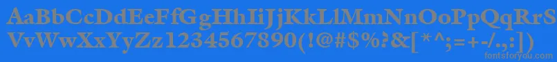 Czcionka ItcGalliardLtBlack – szare czcionki na niebieskim tle