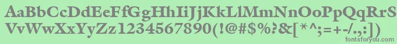 フォントItcGalliardLtBlack – 緑の背景に灰色の文字