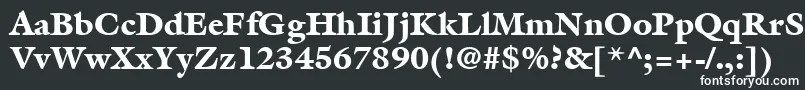 フォントItcGalliardLtBlack – 黒い背景に白い文字