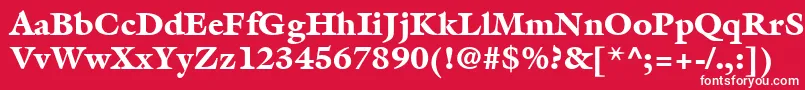 Czcionka ItcGalliardLtBlack – białe czcionki na czerwonym tle