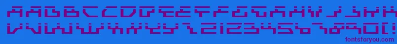 BeamRiderExpandedLaser-Schriftart – Violette Schriften auf blauem Hintergrund