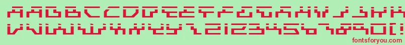 BeamRiderExpandedLaser Font – Red Fonts on Green Background
