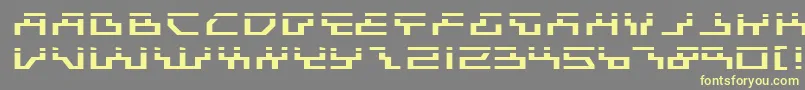 フォントBeamRiderExpandedLaser – 黄色のフォント、灰色の背景