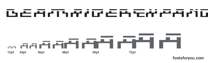 BeamRiderExpandedLaser Font Sizes