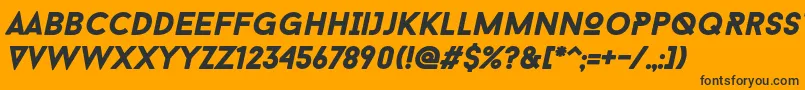 BaronNeueBlackItalic Font – Black Fonts on Orange Background