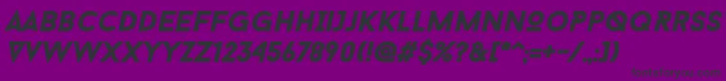 Czcionka BaronNeueBlackItalic – czarne czcionki na fioletowym tle