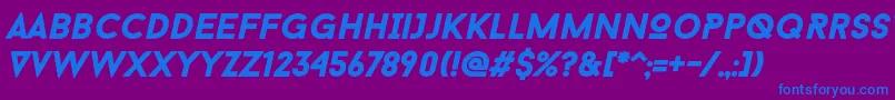 BaronNeueBlackItalic Font – Blue Fonts on Purple Background