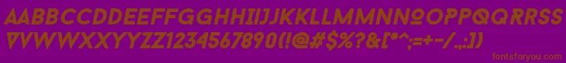 BaronNeueBlackItalic Font – Brown Fonts on Purple Background