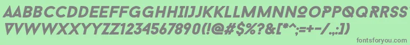 BaronNeueBlackItalic Font – Gray Fonts on Green Background