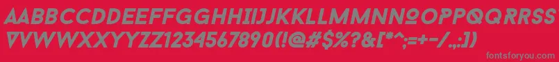 BaronNeueBlackItalic Font – Gray Fonts on Red Background