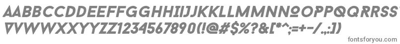 BaronNeueBlackItalic-Schriftart – Graue Schriften auf weißem Hintergrund