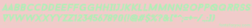 BaronNeueBlackItalic Font – Green Fonts on Pink Background