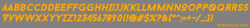 BaronNeueBlackItalic Font – Orange Fonts on Gray Background