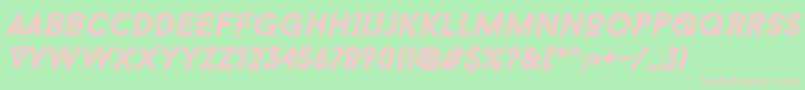 BaronNeueBlackItalic Font – Pink Fonts on Green Background