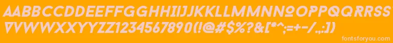 フォントBaronNeueBlackItalic – オレンジの背景にピンクのフォント