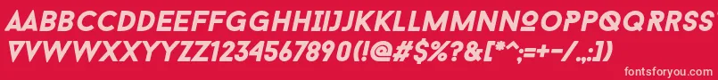 フォントBaronNeueBlackItalic – 赤い背景にピンクのフォント