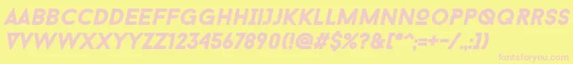 BaronNeueBlackItalic Font – Pink Fonts on Yellow Background