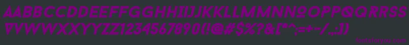 BaronNeueBlackItalic Font – Purple Fonts on Black Background