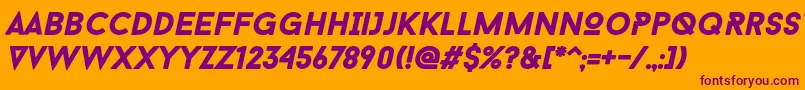 BaronNeueBlackItalic Font – Purple Fonts on Orange Background