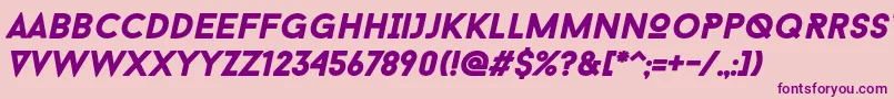 BaronNeueBlackItalic Font – Purple Fonts on Pink Background