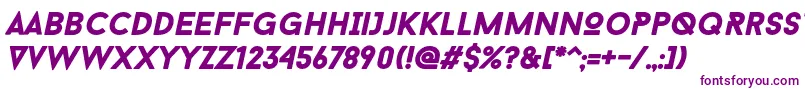 BaronNeueBlackItalic Font – Purple Fonts on White Background